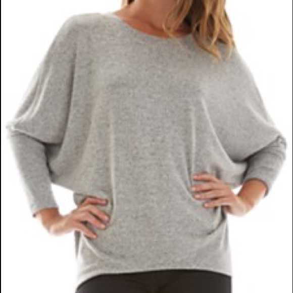 BCX Sweaters - BCX Dolman Sleeve Sweater Heather Grey